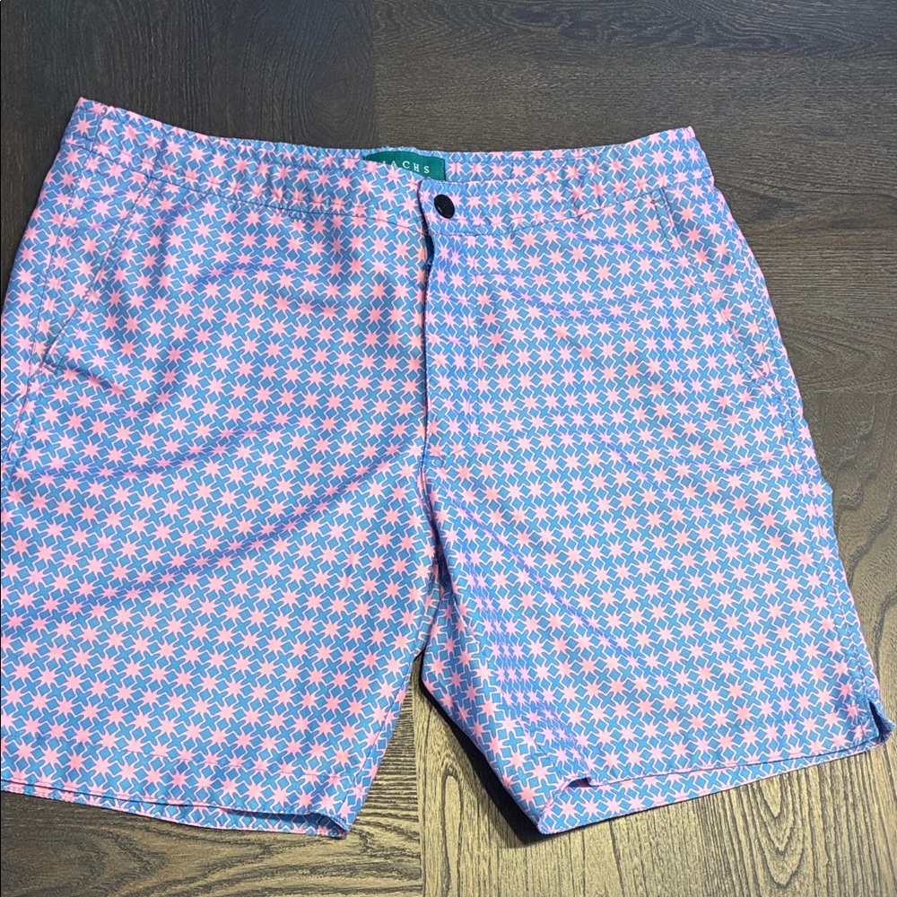 Jachs Pink and Blue Patterned Swim Shorts